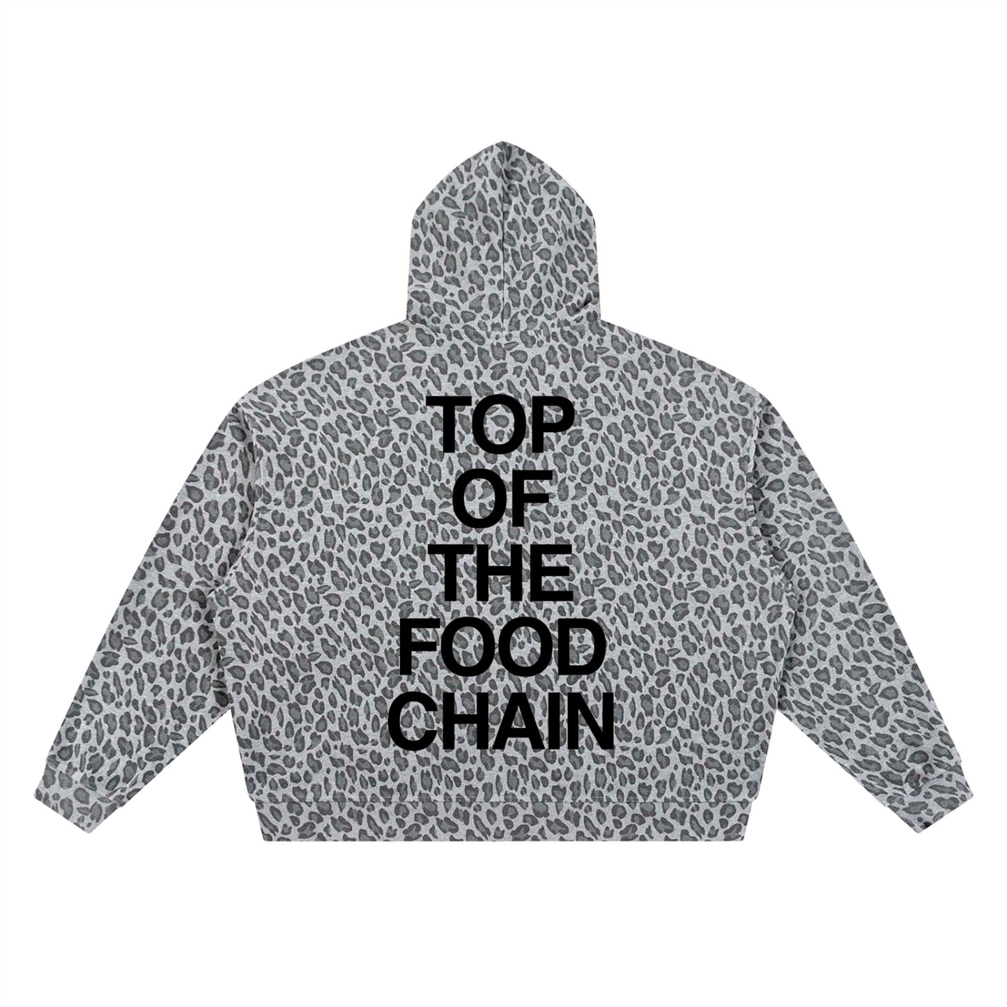 TOP OF THE FOOD CHAIN Leopard Print Waffle Full Zip Hoodie