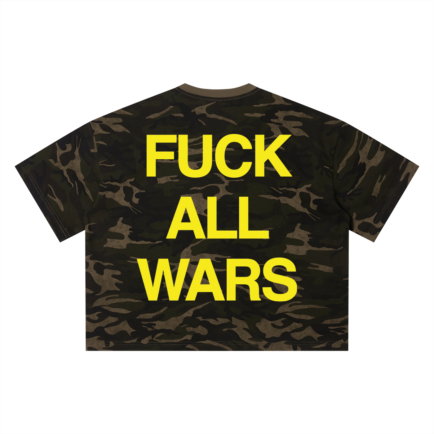 FUCK ALL WARS Unisex Camo Boxy T-Shirt