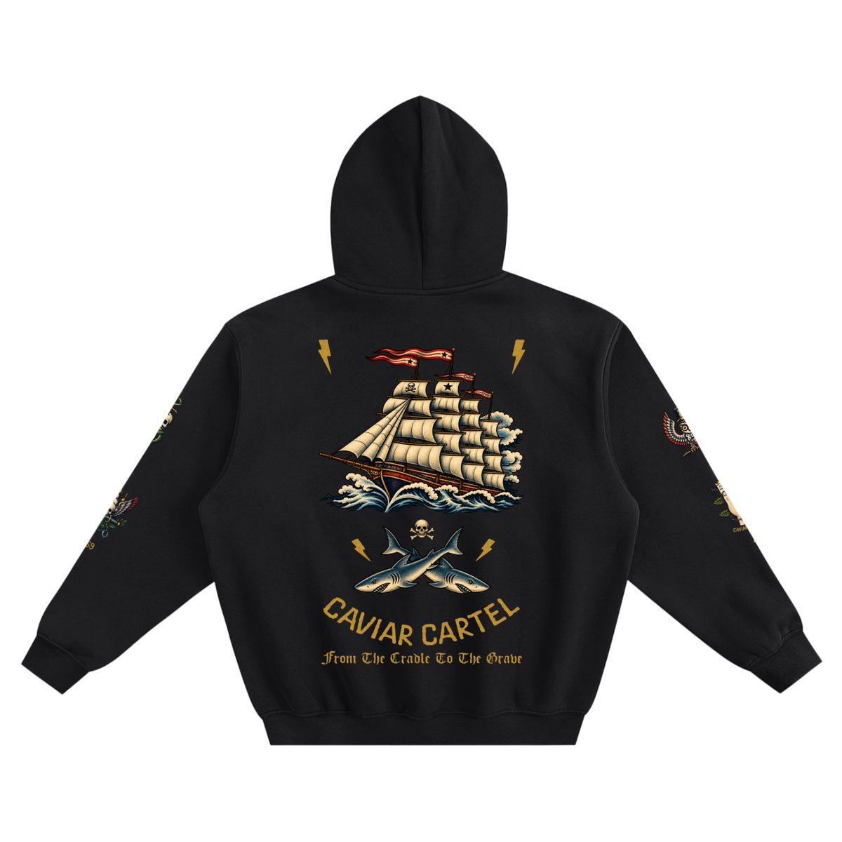 CAVIAR CARTEL FROM THE CRADLE TO THE GRAVE Fleeced Boxy Hoodie
