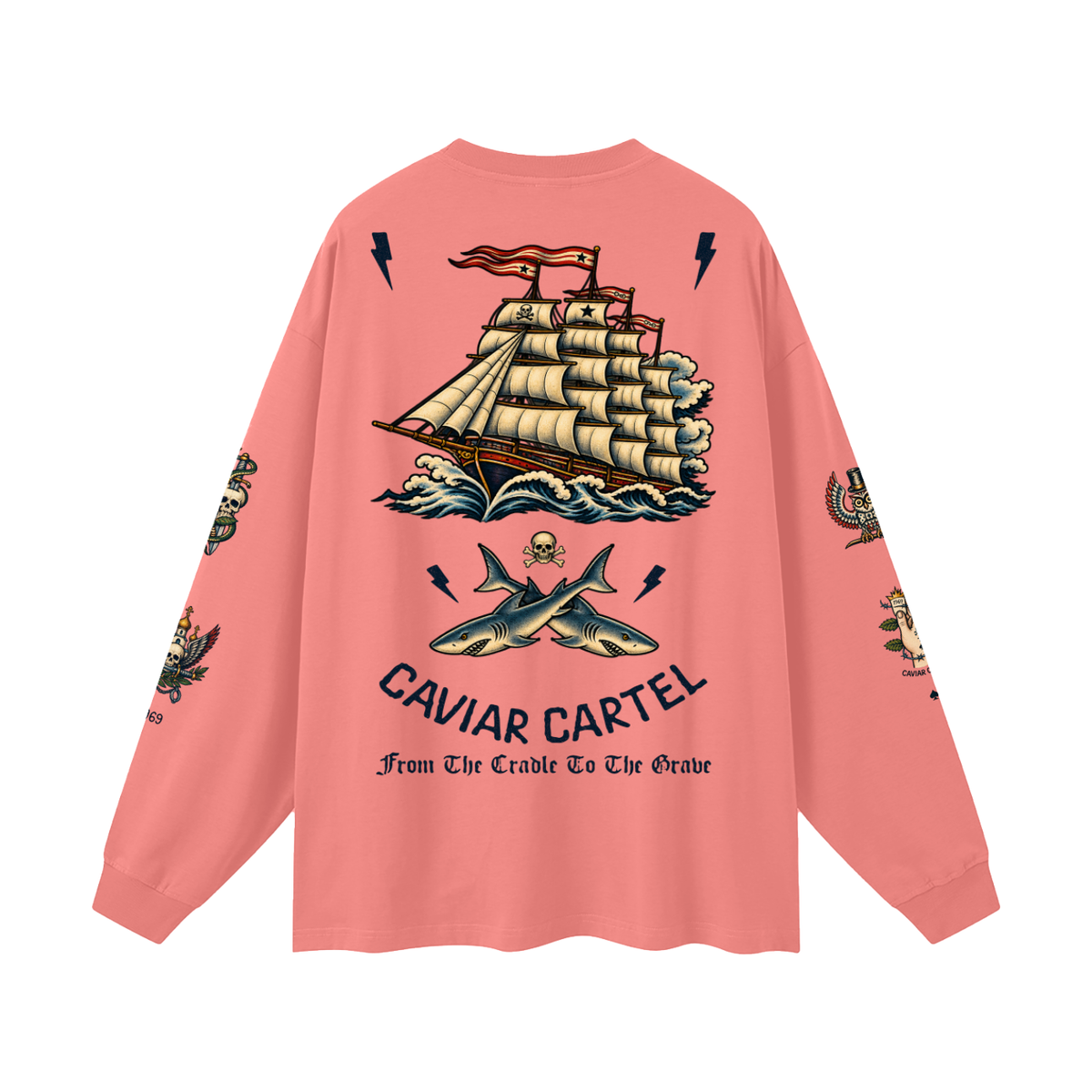 CAVIAR CARTEL FROM THE CRADLE TO THE GRAVE Oversized Long Sleeve T-Shirt