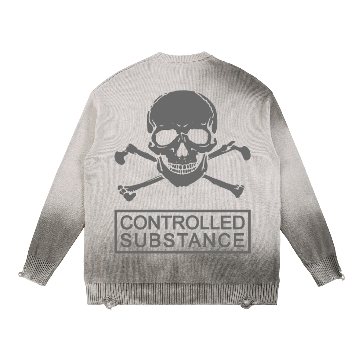 CONTROLLED SUBSTANCE LOGO Distressed Sweater