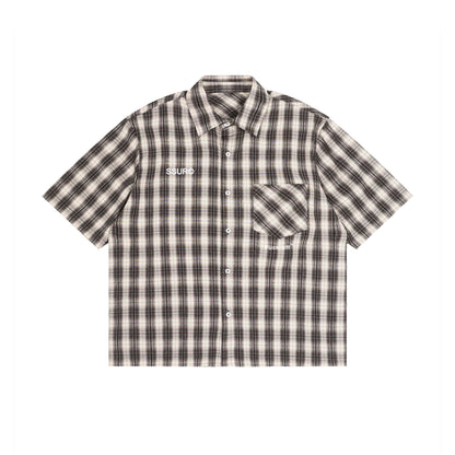 Unisex Boxy Plaid Short Sleeve Shirt