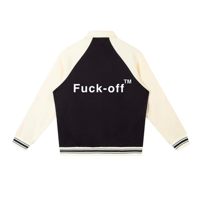 TRADE MARK Contrast Raglan Sleeve Baseball Jacket