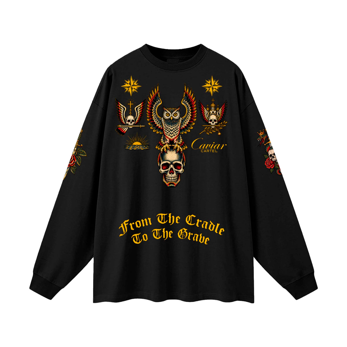 CAVIAR CARTEL  FROM THE CRADLE TO THE GRAVE Oversized Long Sleeve T-Shirt