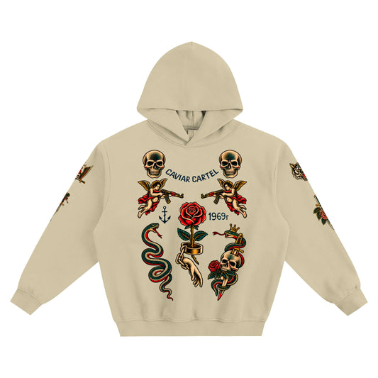 CAVIAR CARTEL FROM THE CRADLE TO THE GRAVE Fleeced Boxy Hoodie