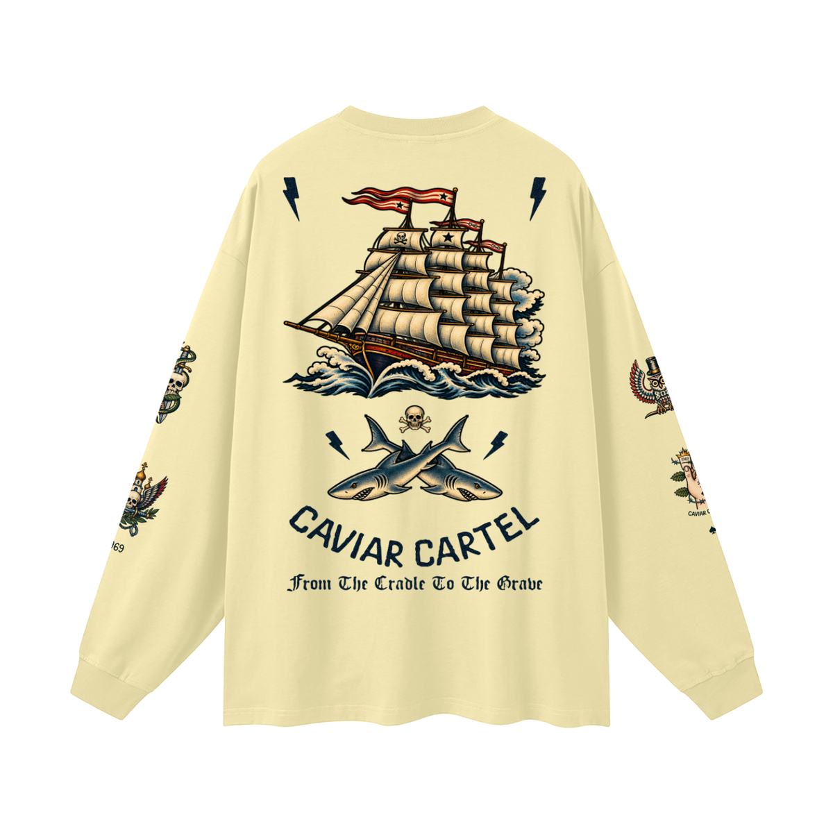 CAVIAR CARTEL  FROM THE CRADLE TO THE GRAVE Oversized Long Sleeve T-Shirt