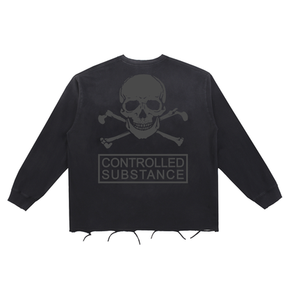 CONTROLLED SUBSTANCE THE VOID Raw Edge Longsleeve T-Shirt