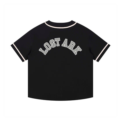 LOST ARK Contrast Piped Button-Up Jersey