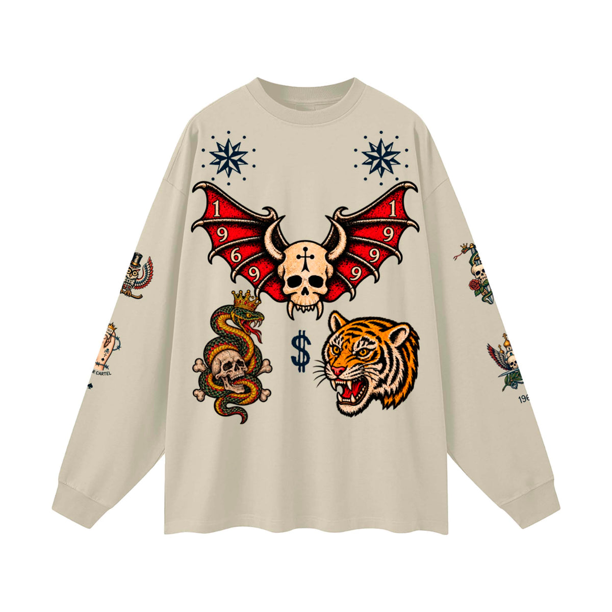 CAVIAR CARTEL  FROM THE CRADLE TO THE GRAVE Oversized Long Sleeve T-Shirt