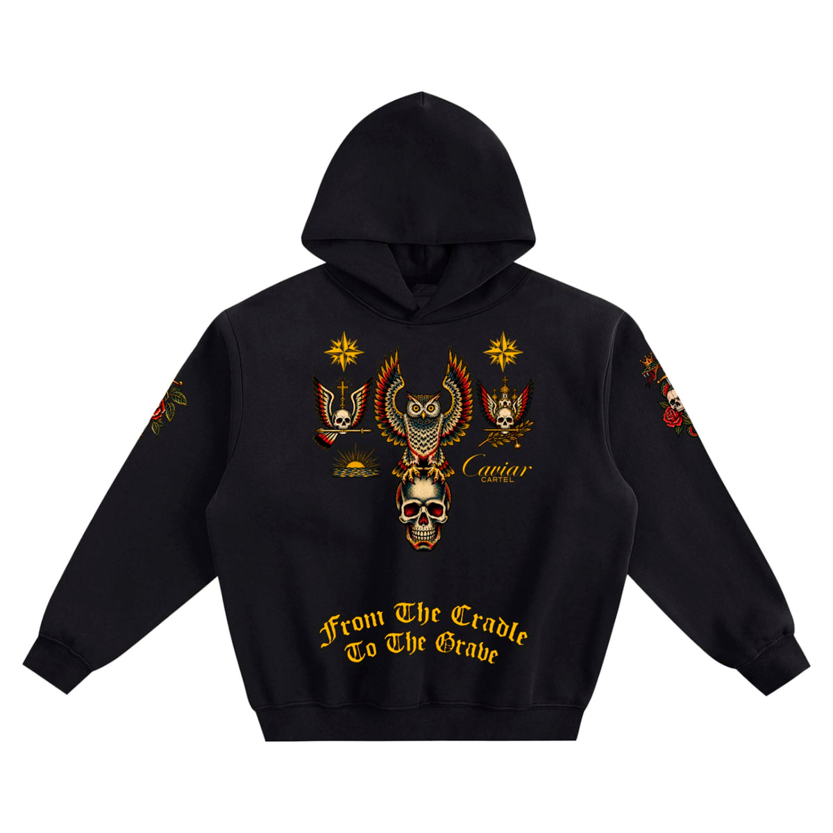 CAVIAR CARTEL FROM THE CRADLE TO THE GRAVE Fleeced Boxy Hoodie