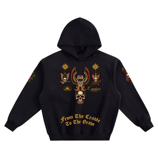CAVIAR CARTEL FROM THE CRADLE TO THE GRAVE Fleeced Boxy Hoodie