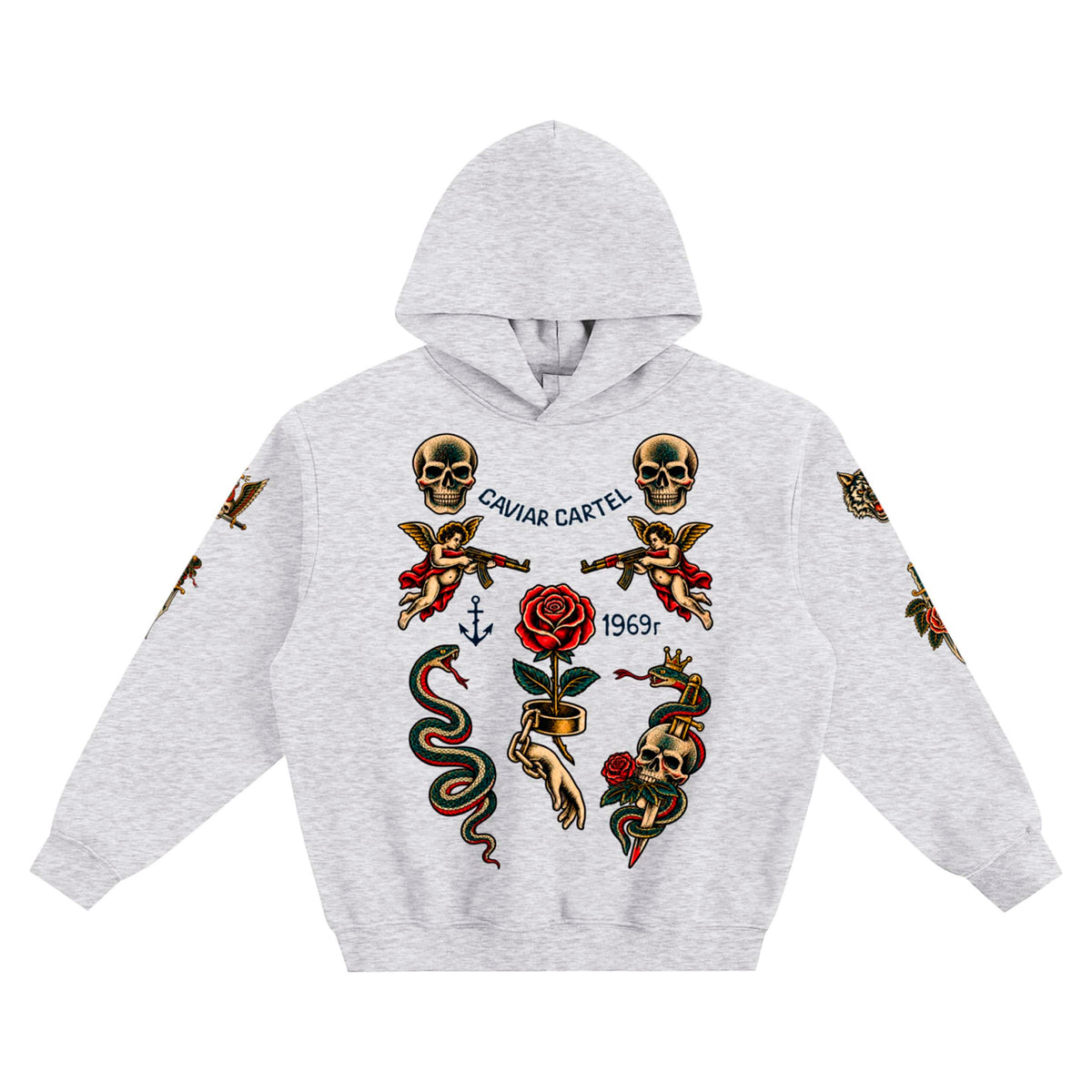 CAVIAR CARTEL FROM THE CRADLE TO THE GRAVE Fleeced Boxy Hoodie