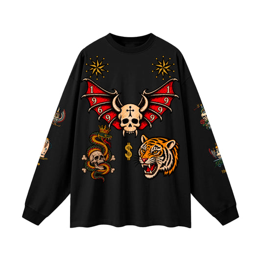 CAVIAR CARTEL  FROM THE CRADLE TO THE GRAVE  Oversized Long Sleeve T-Shirt