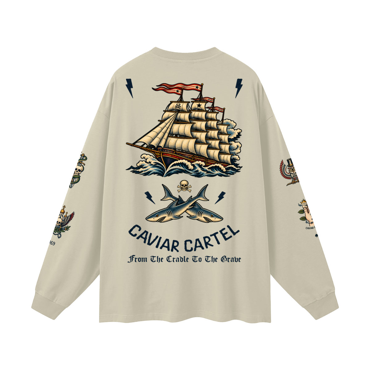 CAVIAR CARTEL  FROM THE CRADLE TO THE GRAVE Oversized Long Sleeve T-Shirt