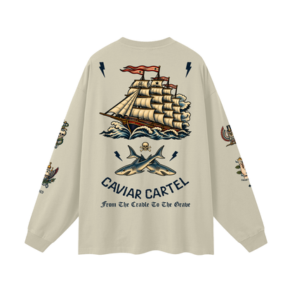 CAVIAR CARTEL  FROM THE CRADLE TO THE GRAVE Oversized Long Sleeve T-Shirt
