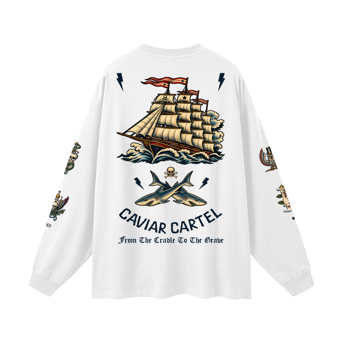 CAVIAR CARTEL  FROM THE CRADLE TO THE GRAVE Oversized Long Sleeve T-Shirt