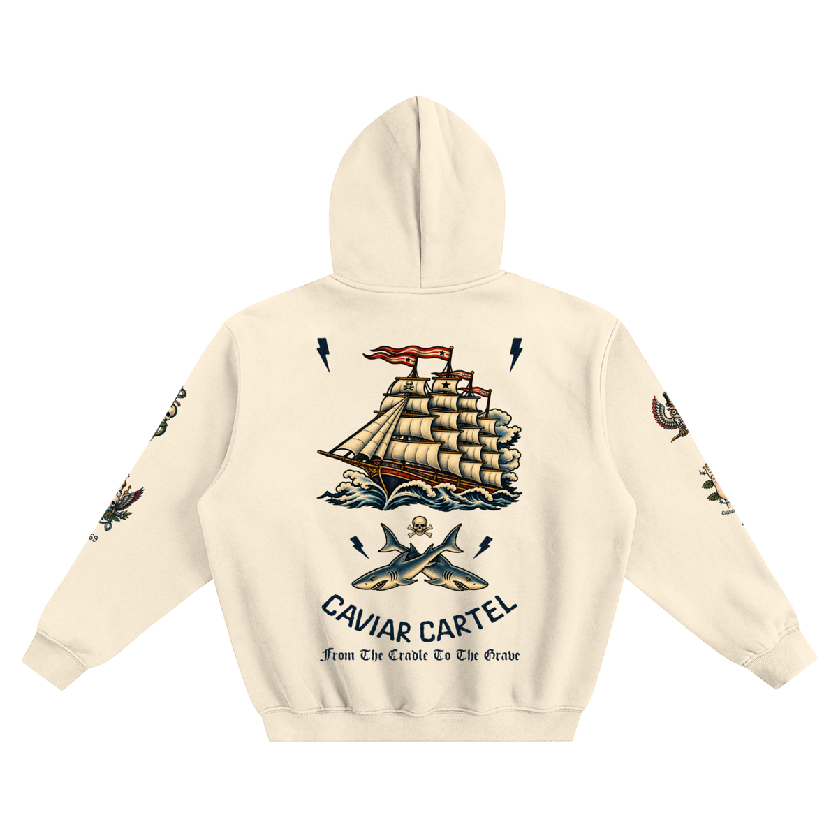 CAVIAR CARTEL FROM THE CRADLE TO THE GRAVE Fleeced Boxy Hoodie