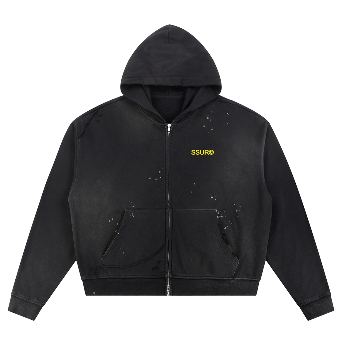 SSUR©️ D2 Raw Edge Fleece Zip Hoodie