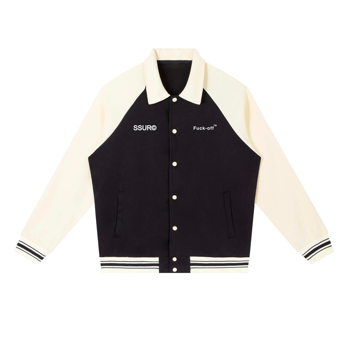 TRADE MARK Contrast Raglan Sleeve Baseball Jacket