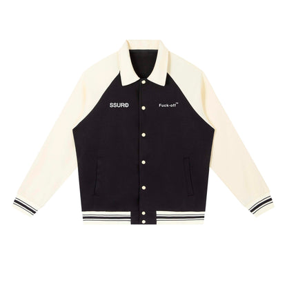 TRADE MARK Contrast Raglan Sleeve Baseball Jacket
