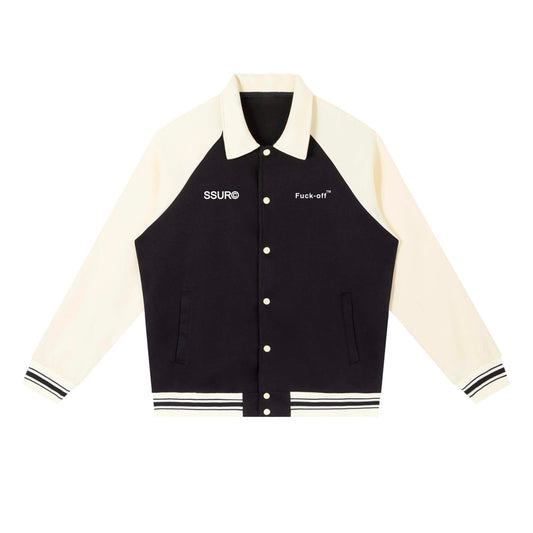 TRADE MARK Contrast Raglan Sleeve Baseball Jacket