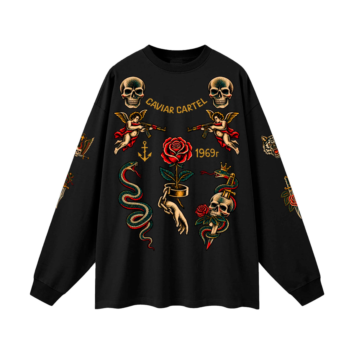 CAVIAR CARTEL  FROM THE CRADLE TO THE GRAVE Oversized Long Sleeve T-Shirt