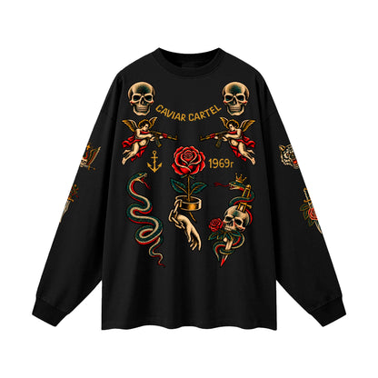 CAVIAR CARTEL  FROM THE CRADLE TO THE GRAVE Oversized Long Sleeve T-Shirt