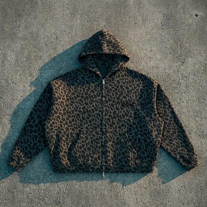 Full-zip waffle-knit hoodie — Urban Flat Lay | Generated by Modelize